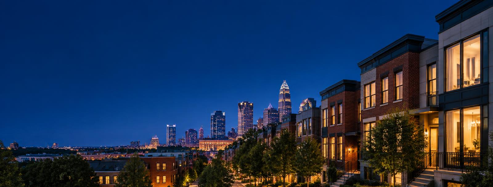 Investment properties overlooking a city skyline